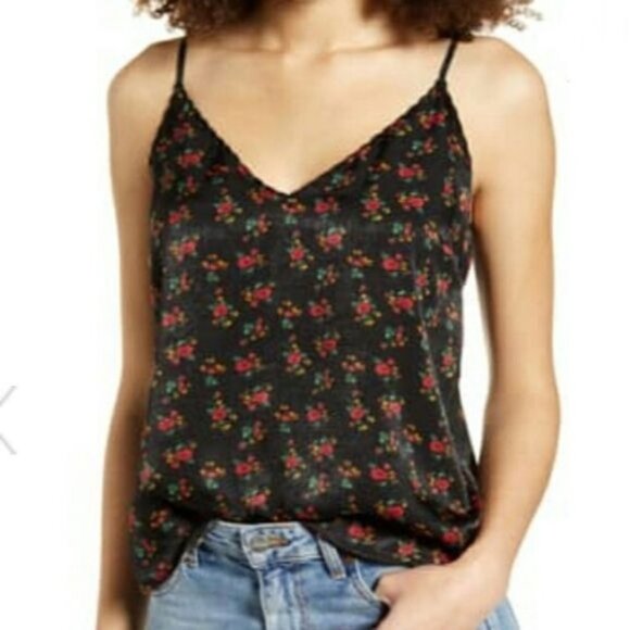 BP. Floral Scalloped‎ Satin Camisole - Picture 1 of 7